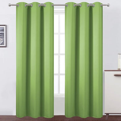 Light Green Thermal Blackout Curtains/38 x 84 Inch/Set of 2 Panels Room by Lemomo