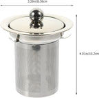 Stainless Steel Tea Strainer Insert with Lid, Large Capacity Loose Leaf Tea Infuser for Teapots, Cups, Mugs, and Pitchers, Easy to Clean Replacement Mesh Filter