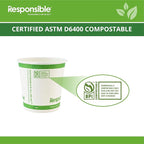 Certified Compostable 4 oz Paper Cups, Cold ＆ Hot Coffee Cups, Disposable Paper Cups, Extra Strength Disposable Cups, Made without PFAS (50 count)