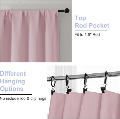 Simplebrand Ava Blush Short Blackout Curtains - Image 3