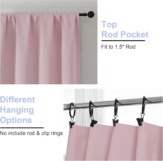 Simplebrand Ava Blush Blackout Curtains - Image 4