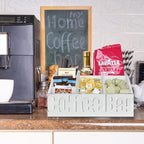 Coffee Bar Organizer for Accessories, Wood Station for Countertop, Farmhouse Pod Holders, White Condiment Organizer for Decor