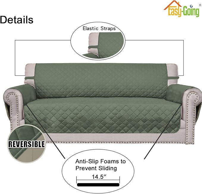 Easy-Going Reversible Couch Cover, Small Chair, Water Resistant Furniture Mat - Image 3
