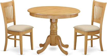 East West Furniture ANVA3-OAK-C 3 Piece Kitchen Table Set by EastWestFurniture