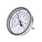 MEASUREMAN Fully Stainless Steel Pot, Kettle, Brewing Bimetal Thermometer, 3" Dial, 2-1/2" Stem, 0-250 deg F/-20-120 deg C, -1% Accuracy, Adjustable, 1/2" NPT Back Mount