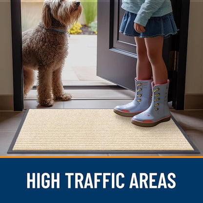 OLANLY 2-Pack Front Door Mats 59x34, Waterproof Heavy-Duty Doormats | Beige - Image 7