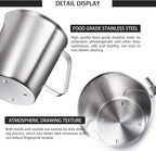Stainless Steel Measuring Cup Pitcher with Marking with Handle for Milk Froth Latte Art (32OZ/1 Liter)