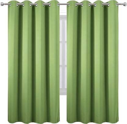 Light Green Thermal Blackout Curtains/52 x 72 Inch/Set of 2 Panels Room - Image 2