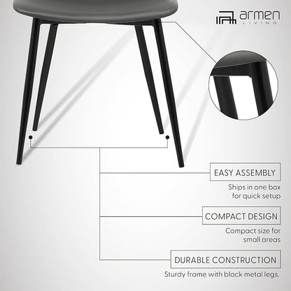 Armen Living Monte Mid Century Modern Dining Accent Chair - Image 5