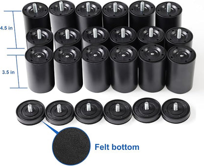 12 Inch Adjustable Bed Legs Replacement Screw in Furniture Support, 3 Sections - Image 9