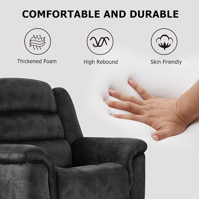 EBELLO 2 Pieces Reclining Loveseat Couch Furniture Set, Soft Fabric Manual - Image 6