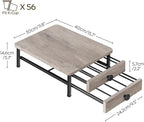 Coffee Pod Drawer Holder for K Cup, 56 Pods Capacity, 2 Tier Organizer for K Cup, Coffee Pod Organizer for Countertop, Space Saving, Easy Assembly, Greige and Black KH28BGY1