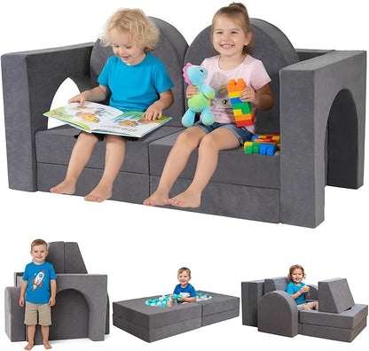 Fvkind 10 Pcs Modular Kids Play Couch, Convertible Sectional Toddler Sofa by Unknown