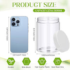 Patelai 4 Pieces Round Wide-mouth Leak Proof Plastic Container Jars with Lids for Travel Storage Makeup Beauty Products Face Creams Oils Salves Ointments DIY Making(27 Ounce,Clear)