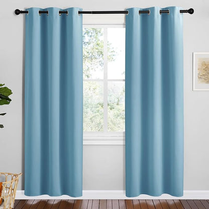 NICETOWN Teal Blue Blackout Curtains 78 inches Length by NICETOWN