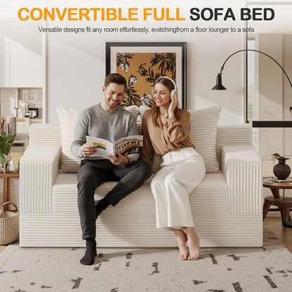 Erament Convertible Sofa Bed, Loveseat Folding Floor Futon Sleeper Sofa Couch - Image 3