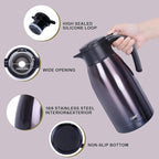 GiNT 1.9L / 64Oz Thermal Coffee Carafe, Insulated Stainless Steel Coffee Carafes for Keeping Hot/Double Walled Vacuum Thermal Carafe (Purple)
