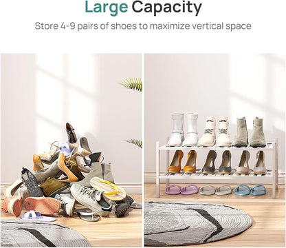 viewcare White Shoe Rack for Entryway, 2 Tier Shoe Organizer for Hallway Closet - Image 5
