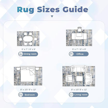 pmtsns Area Rugs 6x9 for Living Room: Washable Rug Modern Abstract Neutral Soft - Image 8
