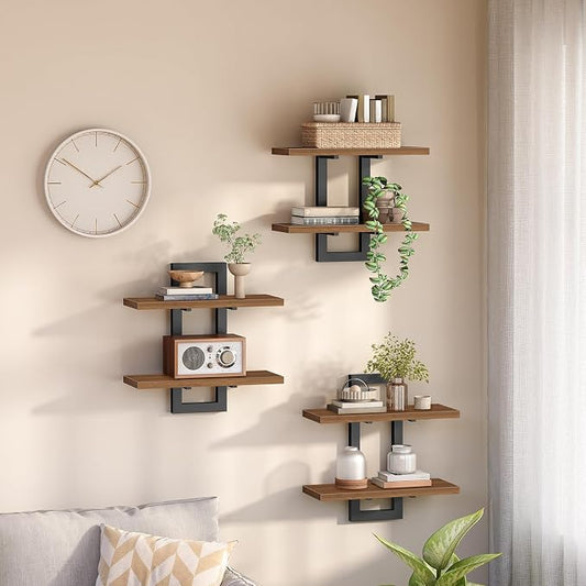 HOOBRO Floating Shelves, 15 Inch Wall Shelf Set of 3, Wall Mounted Storage by HOOBRO