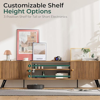 COMHOMA TV Stand for Living Room, Mid Century Modern Entertainment Center for - Image 3