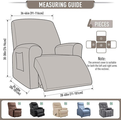 TAOCOCO Oversized Recliner Chair Covers, 1 Seater Streach Recliner Covers Soft - Image 4
