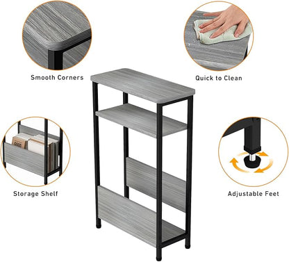 THUMEYE 7.1" Narrow Side Table for Small Spaces, 3 Tier Small End Table - Image 4