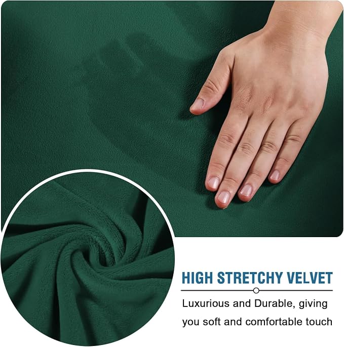 H.VERSAILTEX High Stretch Sofa Slipcover 4 Piece Cover Velvet Furniture - Image 5