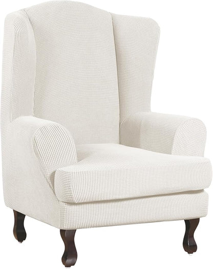 Turquoize Wingback Chair Covers 2 Piece Wing Chair Slipcover Stretch Slipcovers by Turquoize