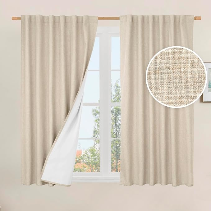 100% Blackout Linen Window Curtains by LAMIT