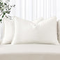 MIULEE Decorative Linen Lumbar Pillow Covers 12x20 Inch Cream White | Boho by MIULEE
