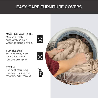 SureFit Cotton Duck Loveseat Box Cushion One Piece Slipcover, Furniture Cover - Image 6