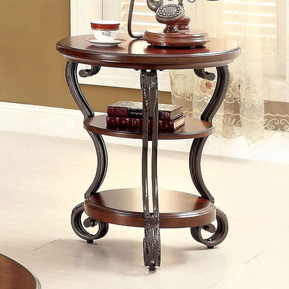 Dawn Traditional Style Brown Cherry Side Table by TYMMC