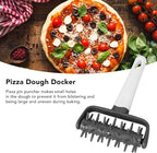 Pizza Dough Docker Roller Plastic Pizza Pin Puncher Dough Hole Maker Docking Tool Pizza Making Accessories for Cookie Pie Pastry Bread(Grey)