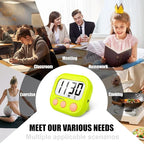 12 Pack Digital Kitchen Timers for Cooking Magnetic Timer for Cooking Loud Alarm Green