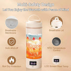 Travel Mini Kettle Portable Electric Kettle with Plug-in Boiling & Keeps Warm via USB, Small Water Boiler with 4 Temperature Settings, 304 Stainless Steel with Auto Shut-off 16oz(Beige)