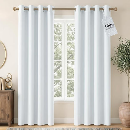 NICETOWN Farmhouse 100% Blackout Linen Curtains by NICETOWN