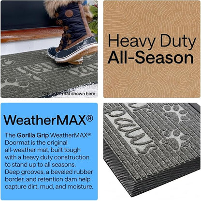 GORILLA GRIP 100% Waterproof All-Season WeatherMAX Doormat US Designed Natural - Image 4