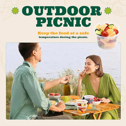 Glotoch Soup Containers With Lids, 48 Pack 8 oz(1 Cup) Deli Containers, To Go Container, Freezer Container For Food-Microwave, Freezer & Dishwasher Safe Eco-Friendly, BPA-Free, Reusable&Stackable