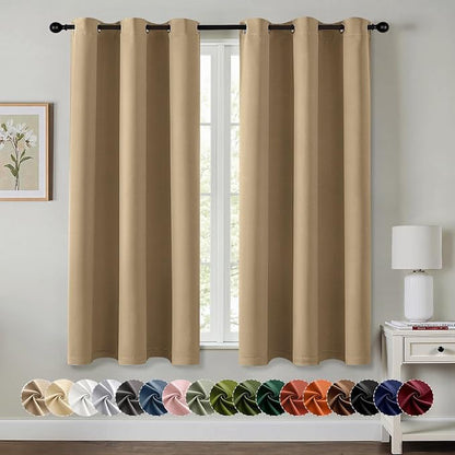 MIULEE Blackout Curtains for Bedroom 2 Panels 40 x 54 Inch Long Taupe Brown | by MIULEE