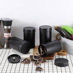 JUXYES 12 Pack Tea Tins Canister with Airtight Double Lids, 16 oz Loose Leaf Tea Storage Airtight Kitchen Canisters Tins Can Box for Storage Loose Tea Coffee Herbs and Spices, Black