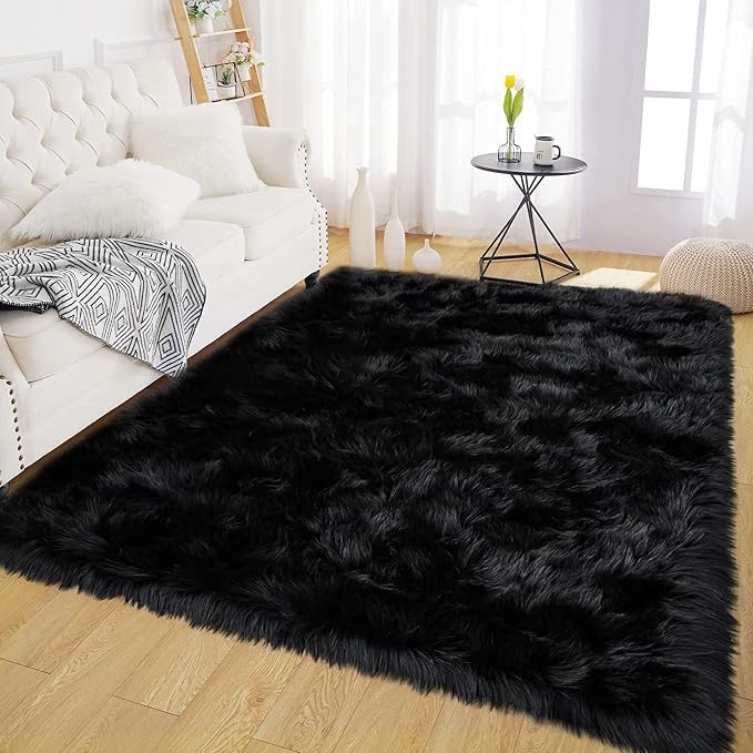 Latepis Shag Rug 6x9, Faux Fur Sheepskin Rug - Image 8