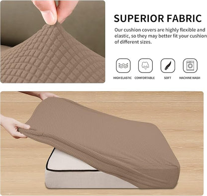 Easy-Going Stretch 3 Pieces Couch Cushion Covers - Image 4