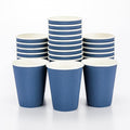 Restaurantware-12 Ounce Disposable Coffee Cups, 500 Ripple Wall Hot Cups For Coffee - Lids Sold Separately, Rolled Rim, Midnight Blue Paper Insulated Coffee Cups, For Hot Coffee, Tea, And More