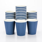 Restaurantware-12 Ounce Disposable Coffee Cups, 500 Ripple Wall Hot Cups For Coffee - Lids Sold Separately, Rolled Rim, Midnight Blue Paper Insulated Coffee Cups, For Hot Coffee, Tea, And More