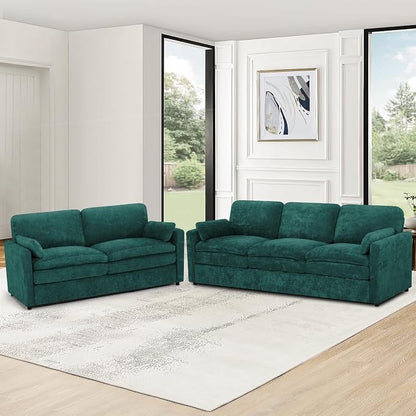 Classic Chenille Sofa Set with 2 Extra Armrest Pillows, Loveseat and 3-Seat - Image 6