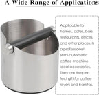 Italian Espresso Tapping Box, Stainless Steel Coffee Grinding Tapping Box, With Detachable Tapping Rod And Anti Slip Rubber Base (Silver-S)