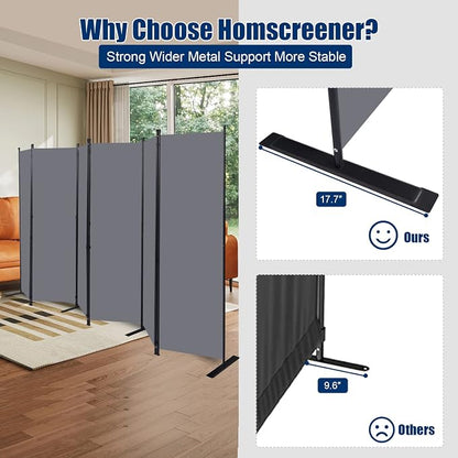 Room Divider 6FT Portable Room Dividers and Folding Privacy Screens, 6 Panel - Image 3