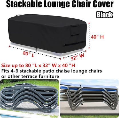 Outdoor Lounge Chair Covers for 4-6 Stackable Patio Chaise Lounge Chairs - Image 2