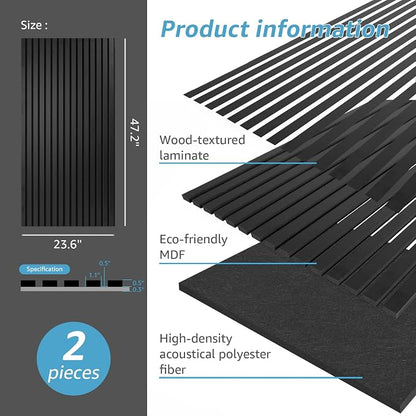 Art3d 2 Wood Slat Acoustic Panels - Image 4